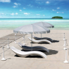 Chaise longue piscine jardin bain de soleil design blanc Vega Réductions
