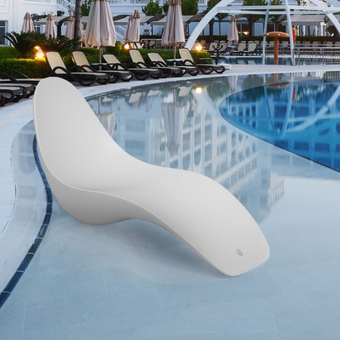 Bain de soleil chaise longue transat de piscine design blanc Venere Promotion