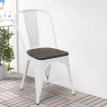 lot de 20 pièces chaises industrial acier bois pour cuisine et bar steel wood 