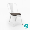 lot de 20 pièces chaises industrial acier bois pour cuisine et bar steel wood 