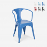 lot 20 chaises style industrial avec accoudoirs en acier pour cuisine et bar steel arm 