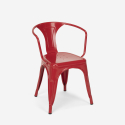 lot 20 chaises style Lix industrial avec accoudoirs en acier pour cuisine et bar steel arm 