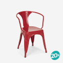 lot 20 chaises style industrial avec accoudoirs en acier pour cuisine et bar steel arm 