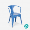 lot 20 chaises style industrial avec accoudoirs en acier pour cuisine et bar steel arm 
