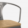 lot de 20 chaises style design industriel bar cuisine steel wood arm light Achat