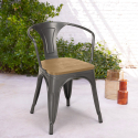 lot de 20 chaises style design industriel bar cuisine steel wood arm light Caractéristiques