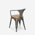 lot de 20 chaises style design industriel bar cuisine steel wood arm light Prix