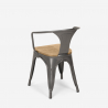lot de 20 chaises style design industriel bar cuisine steel wood arm light Prix