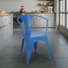 chaise de cuisine et bar industriel de style avec accoudoirs en acier steel arm 