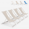 4 chaises de plage pliantes réglables en aluminium Riccione Gold 