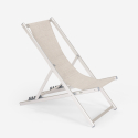 4 chaises de plage pliantes réglables en aluminium Riccione Gold 