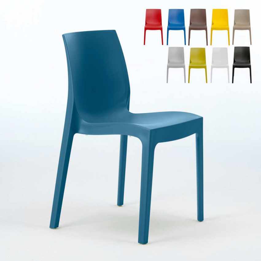 Chaise en polypropylène empilable Salle à Manger café bar Rome Grand Soleil Chaise en polypropylène empilable Salle à Manger café bar Rome Grand Soleil
