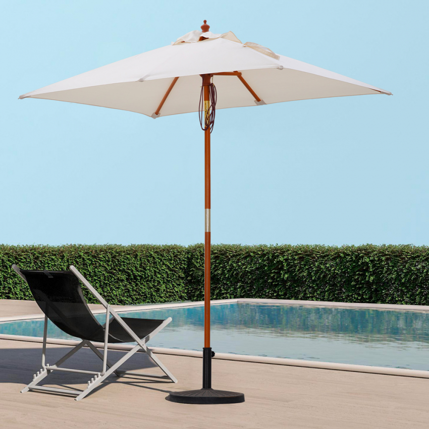 Parasol de Jardin Terrasse en Bois Poteau Central Anti UV Ormond