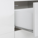 Buffet salon cuisine 220x40cm blanc meuble 4 portes 3 tiroirs Mavis Catalogue