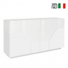 Buffet salon cuisine 160x43cm 4 compartiments meuble design blanc His Vente