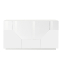 Buffet salon cuisine 160x43cm 4 compartiments meuble design blanc His Remises