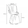 chaise cuisine industrielle design style steel wood top light 