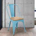 chaise cuisine industrielle design style Lix steel wood top light Achat