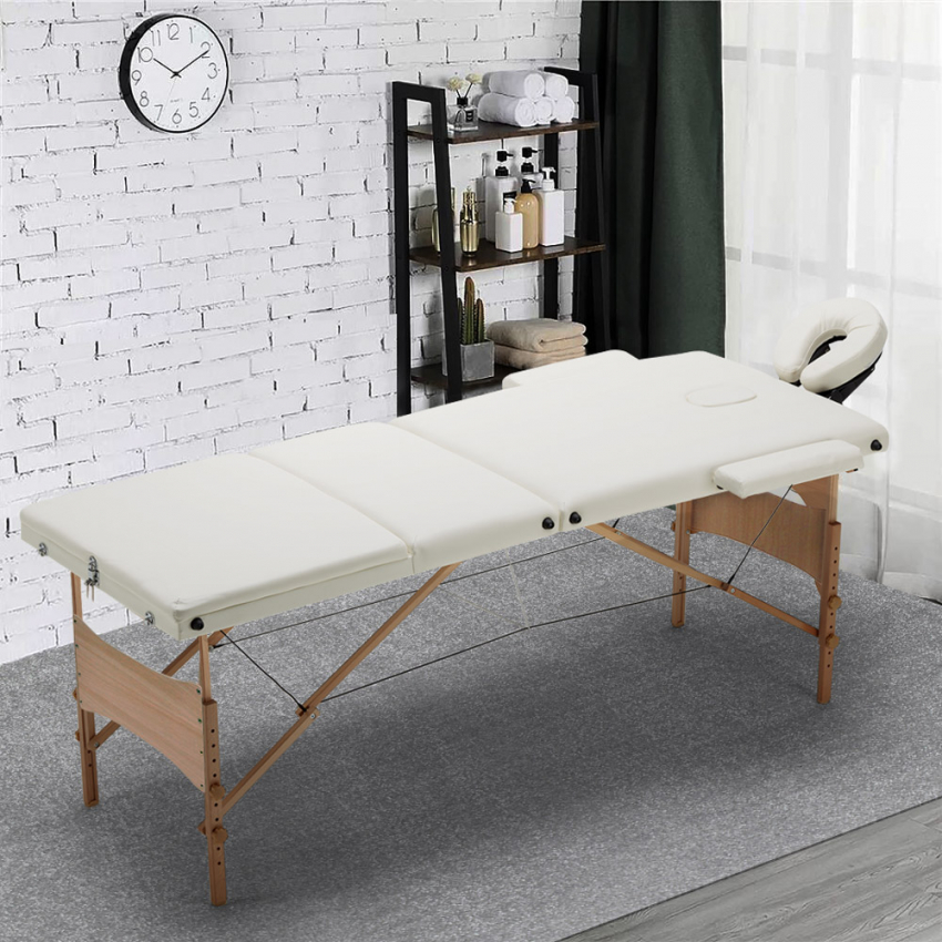 Table De Massage Portable Pliante En Bois 3 Zone 215 Cm Reiki