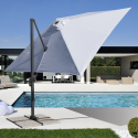 Parasol déporté de jardin carré 3x3 mât en aluminium Paradise Vente