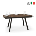 Table à manger en bois de cuisine extensible 90x160-220cm Mirhi Long Noix Vente