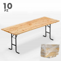 Stock de 10 tables en bois pour set brasserie 220x80 fêtes et jardin Offre