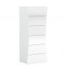 Commode de chambre et salon 6 tiroirs blanc brillant Arco Septet Offre