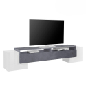 Meuble TV de salon design 210cm 2 compartiments Pillon Ardoise XXL Offre