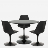 table ronde 90 cm + 3 chaises style Tulipane design scandinave moderne ellis Réductions