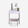 Coiffeuse table de maquillage mobile avec tiroir miroir et tabouret Dalila Vente