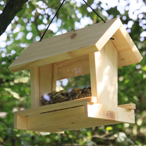 Mangeoire à oiseaux en bois pour le jardin Cipì Promotion