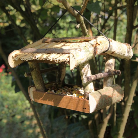 Mangeoire à oiseaux sauvages en bois pour l'extérieur Natural Promotion