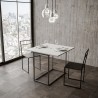 Console extensible table de cuisine salon salle à manger 90x45-90cm blanc moderne Nordica Libra Remises