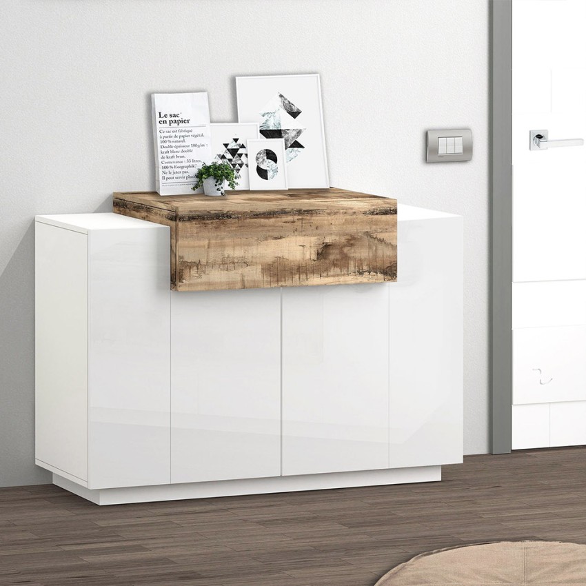 Coro Bata Acero buffet de cuisine moderne meuble de salon bois blanc