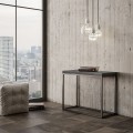 Console extensible Table de salle à manger cuisine grise 90x45-90cm Nordica Libra Concrete Promotion