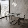 Console extensible Table de salle à manger cuisine grise 90x45-90cm Nordica Libra Concrete Remises