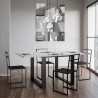 Table à manger extensible cuisine salle à manger 90x90-180cm blanc Tecno Libra Remises