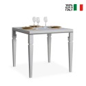 Table extensible 90x90-180cm cuisine blanche classique Impero Libra Vente