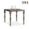 Table à manger cuisine extensible 90x90-180cm Romagna Libra Noix