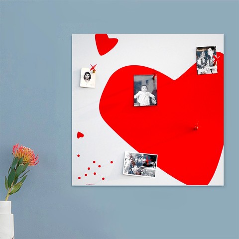 Tableau mural magnétique décoratif en forme de cœur Heart