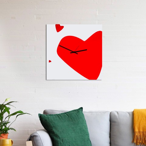 Horloge murale moderne design cœur salon cuisine AmOre Promotion