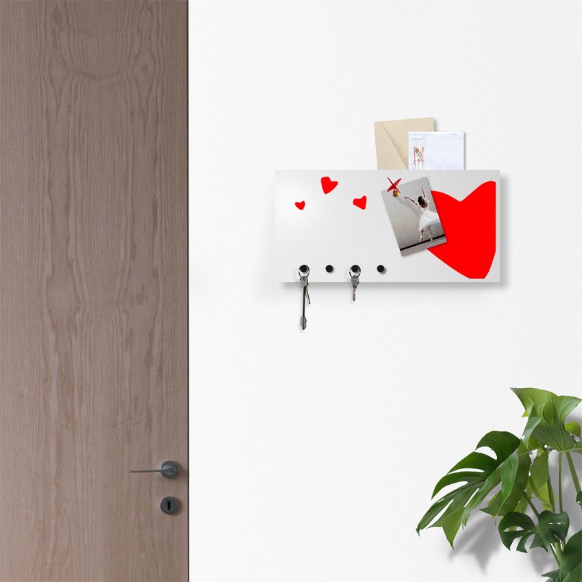Porte-clés mural en forme de cœur tableau magnétique d'organisation moderne