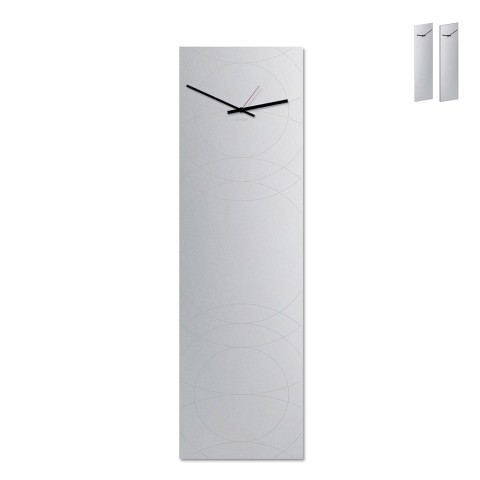 Miroir horloge mural design moderne vertical Narciso Promotion