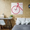 Horloge murale carrée 80x80cm design vélo Bike On Big Vente