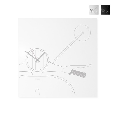 Horloge murale Vespa Scooter avec tableau magnétique et porte-clés Promotion