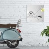 Horloge murale Vespa Scooter avec tableau magnétique et porte-clés Vente