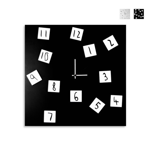 Horloge murale carrée 50x50cm design moderne numéros magnétiques Changer Promotion