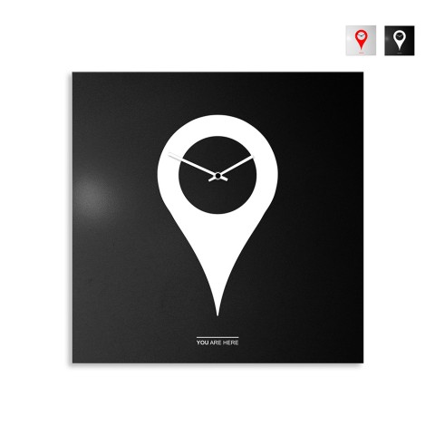 Horloge murale moderne carrée décorative 50x50cm You Are Here Promotion