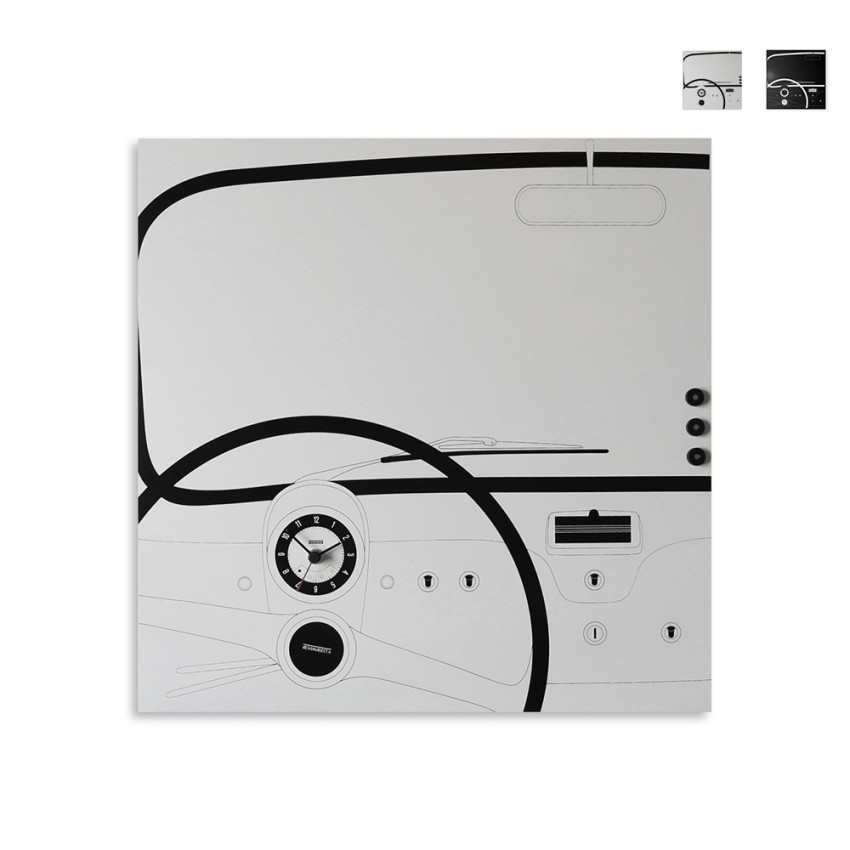 Horloge murale tableau magnétique porte-clés design moderne Cinquino Promotion