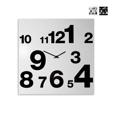Horloge murale 50x50cm design moderne abstrait minimal Numbers